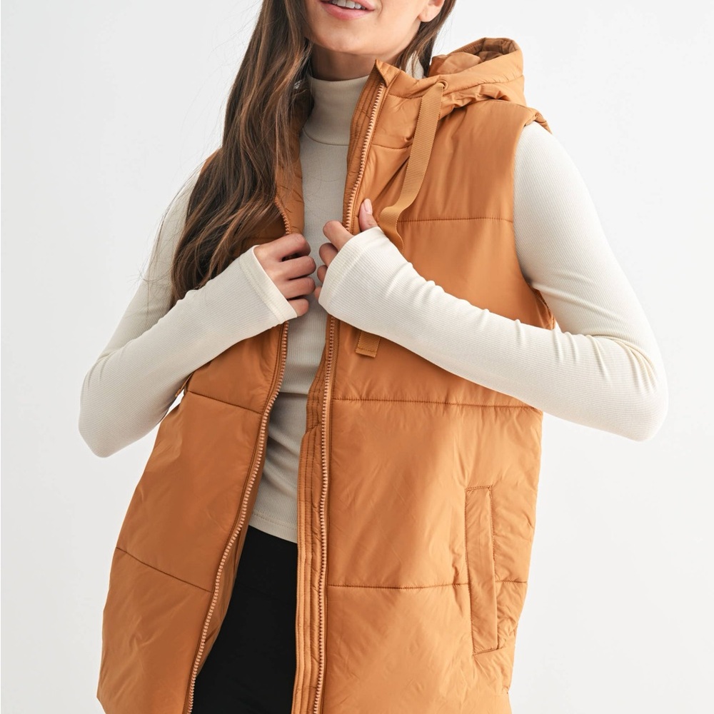 Mono B Tan Hooded Vest